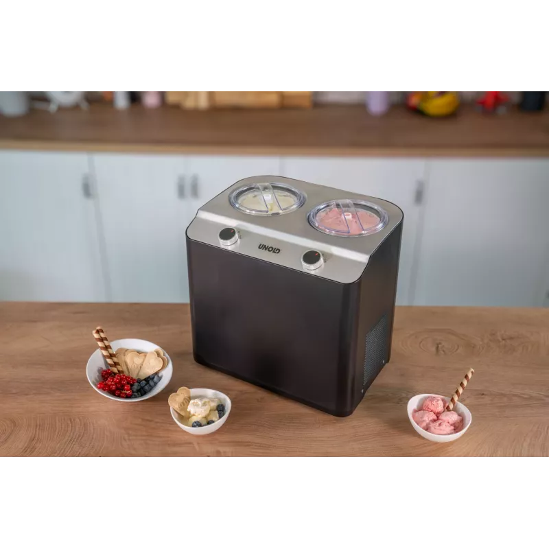 Unold Doppio kompresoriaus tipo ledų gaminimo aparatas 2,4 L 250 W juoda, satininio plieno