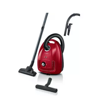Drum vacuum Bosch Serie 4 BGD38RD1H, 600 W, 4 L dulkių maišelis, sausas valymas, raudona