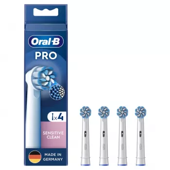 Dantų šepetėlių galvutės Oral-B Sensitive Clean 4 vnt. Balta