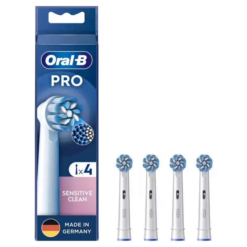 Dantų šepetėlių galvutės Oral-B Sensitive Clean 4 vnt. Balta