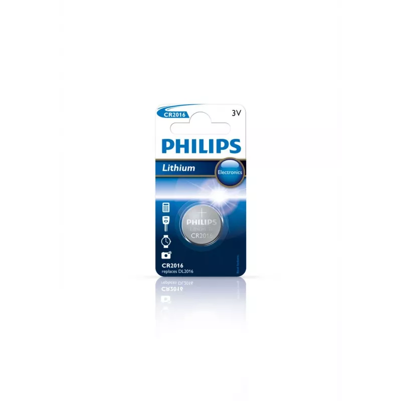 Philips Minicells baterija CR2016/01B, vienkartinė baterija, CR2016, ličio, 3 V, 1 vnt., sidabrinė