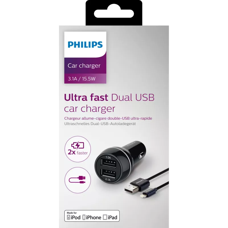 Philips USB automobilinis įkroviklis DLP2357V/10