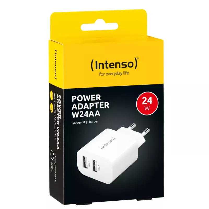 Vidinis įkroviklis Intenso POWER ADAPTER 2XUSB-A/7802412 Universalus Baltas AC