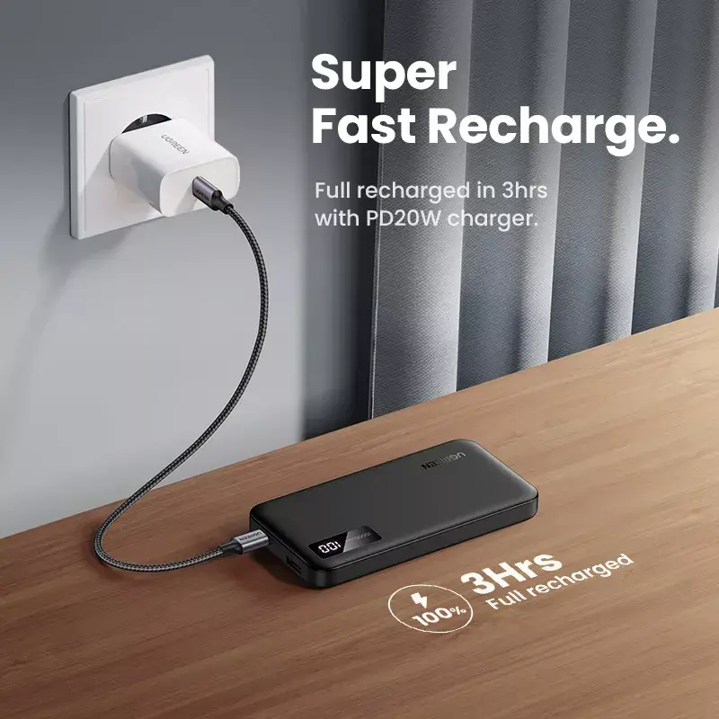 Ugreen 25742 išorinė baterija Lithium-Ion (Li-Ion) 10000 mAh juoda