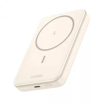 Ugreen 25208 išorinė baterija 10000 mAh belaidis įkrovimas smėlio spalvos