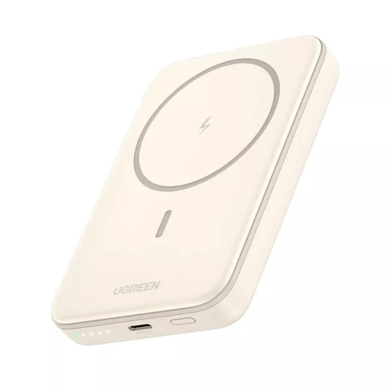 Ugreen 25208 išorinė baterija 10000 mAh belaidis įkrovimas smėlio spalvos