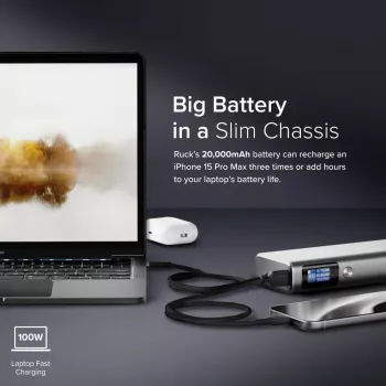 Išorinė baterija ALOGIC Ruck 20000mAh, 130W USB įkrovimas