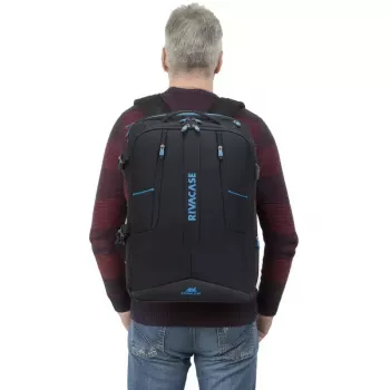 Kuprinės tipo dėklas Rivacase 7860 nešiojamiesiems kompiuteriams iki 43,9 cm (17,3 col.), poliesteris, juoda/mėlyna