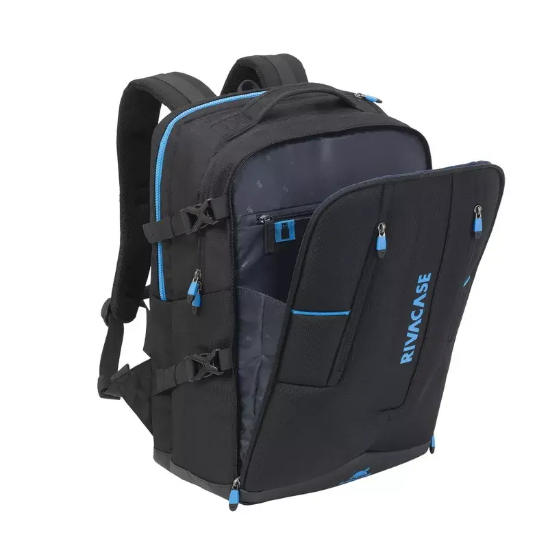 Kuprinės tipo dėklas Rivacase 7860 nešiojamiesiems kompiuteriams iki 43,9 cm (17,3 col.), poliesteris, juoda/mėlyna
