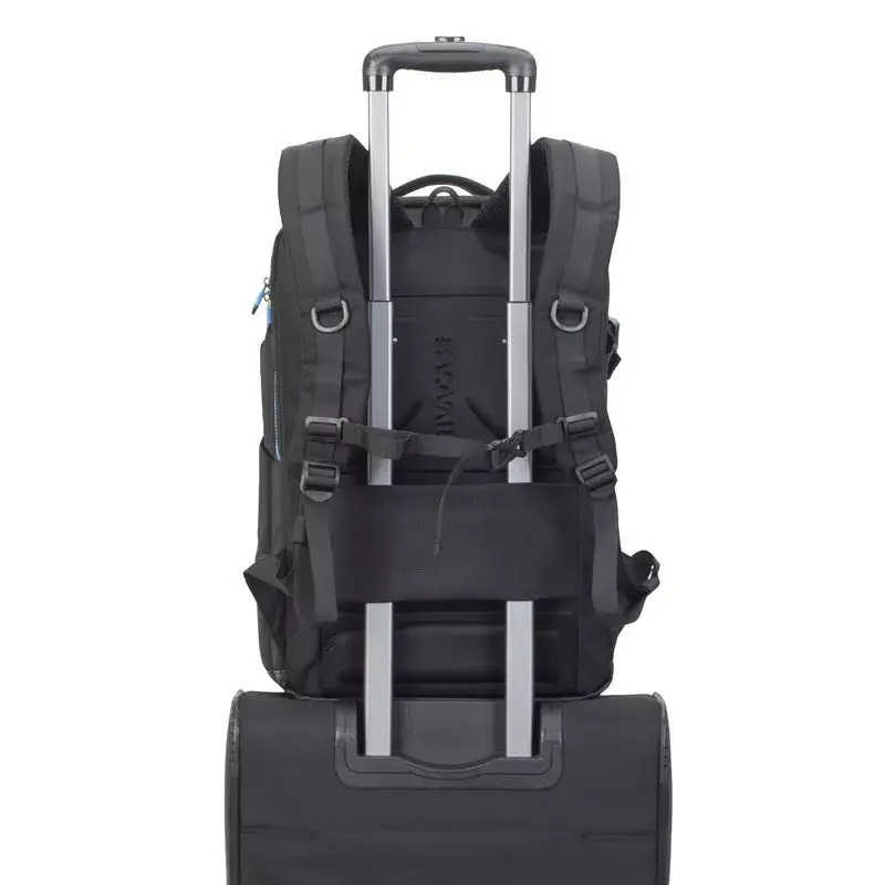 Kuprinės tipo dėklas Rivacase 7860 nešiojamiesiems kompiuteriams iki 43,9 cm (17,3 col.), poliesteris, juoda/mėlyna