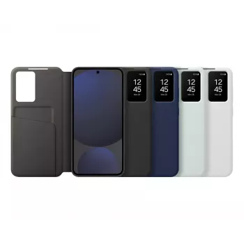 Piniginės tipo dėklas Samsung Galaxy S24 FE 6,7 colio baltas 1 kortelės kišenė