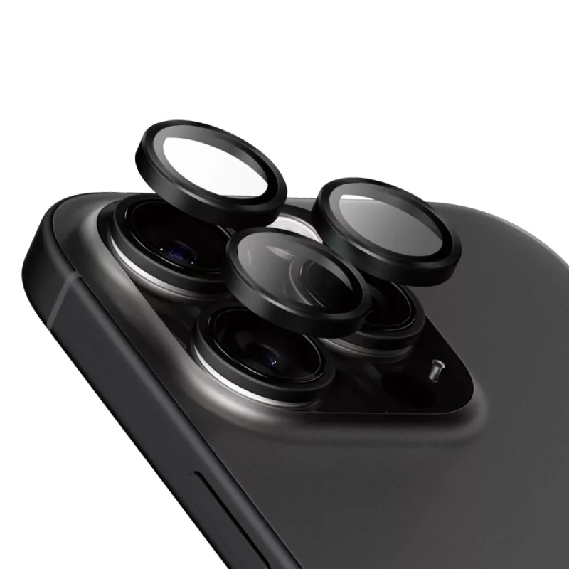 PanzerGlass ® Hoops® keraminis fotoaparato objektyvo apsauginis stiklas iPhone 16 Pro | 16 Pro Max