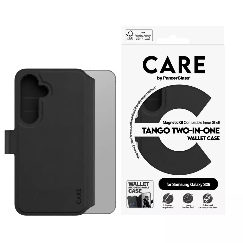 PanzerGlass CARE by Feature Case Tango Two-in-One Wallet Qi Suderinamas Samsung Galaxy S25