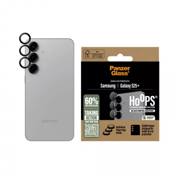 PanzerGlass ® Hoops® kameros objektyvo apsauga, juoda, Samsung Galaxy S25+