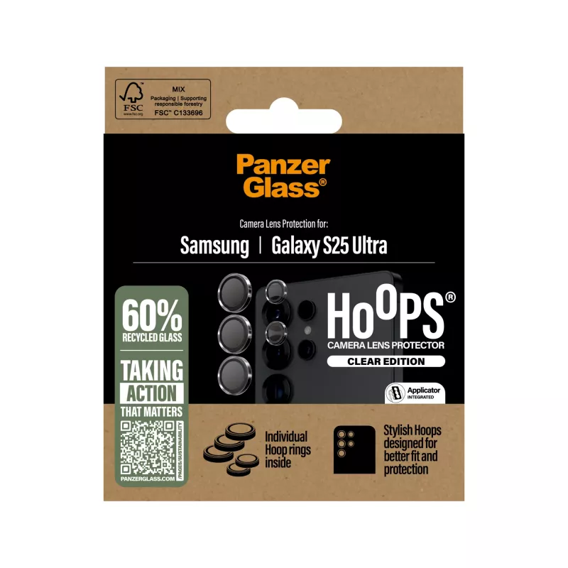 PanzerGlass ® Hoops® fotoaparato objektyvo apsauga permatoma Samsung Galaxy S25 Ultra