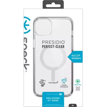 Speck Presidio Perfect Clear dėklas su MagSafe, skirtas iPhone 14 Plus