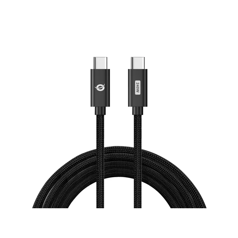 Conceptronic ETTA03B12 USB C-C PD 3.1 240W greitojo įkrovimo laidas 1,2 m, 48V 5A, 480Mbps, E-Mark