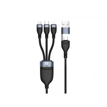 “Conceptronic ETTA05B15” USB 3-in-1 PD 3.0 60W įkrovimo laidas 1,5 m, 20V 3A, 480Mbps