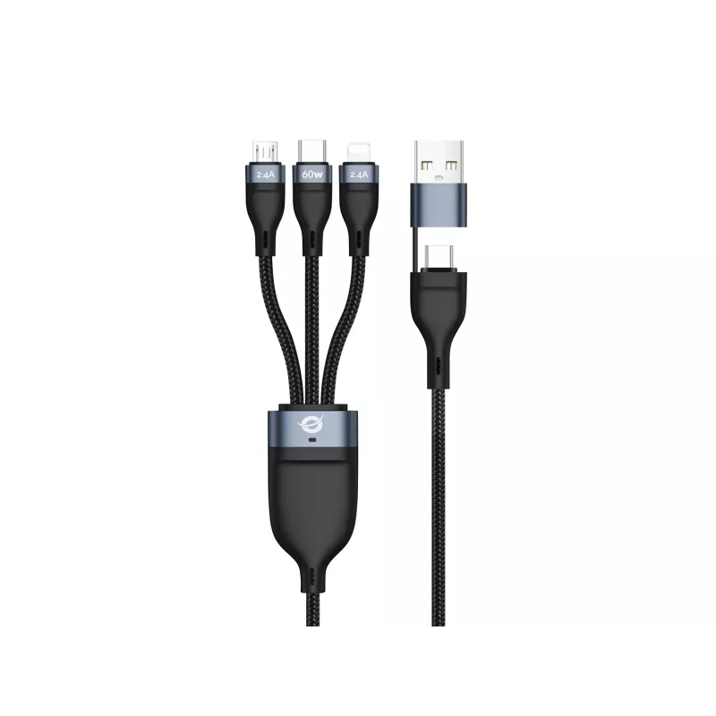 “Conceptronic ETTA05B15” USB 3-in-1 PD 3.0 60W įkrovimo laidas 1,5 m, 20V 3A, 480Mbps