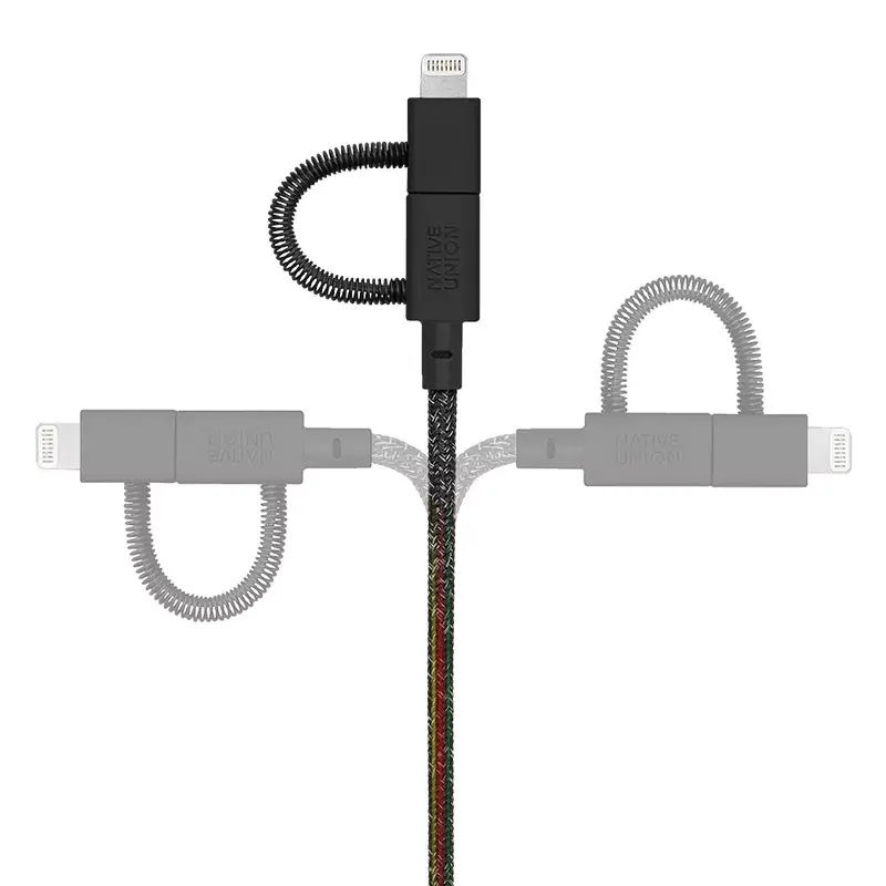 USB kabelis Native Union BELT-ULC-CS-BLK-NP 2m USB A USB C/Micro USB A/Lightning juodas