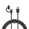 USB kabelis Native Union BELT-ULC-CS-BLK-NP 2m USB A USB C/Micro USB A/Lightning juodas