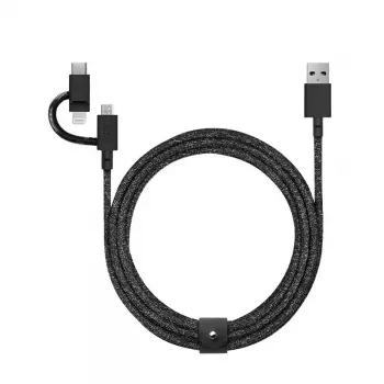 USB kabelis Native Union BELT-ULC-CS-BLK-NP 2m USB A USB C/Micro USB A/Lightning juodas