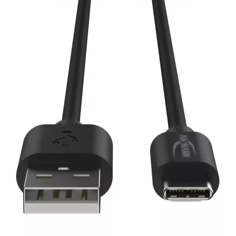 ANSMANN 1700-0130 USB laidas, 1 m, USB A – USB C, juodas