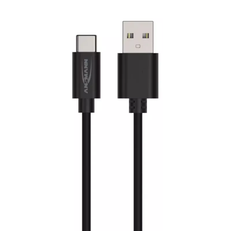 ANSMANN 1700-0130 USB laidas, 1 m, USB A – USB C, juodas