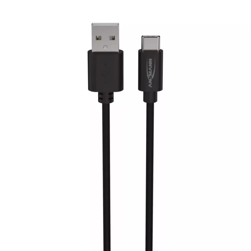 ANSMANN 1700-0130 USB laidas, 1 m, USB A – USB C, juodas