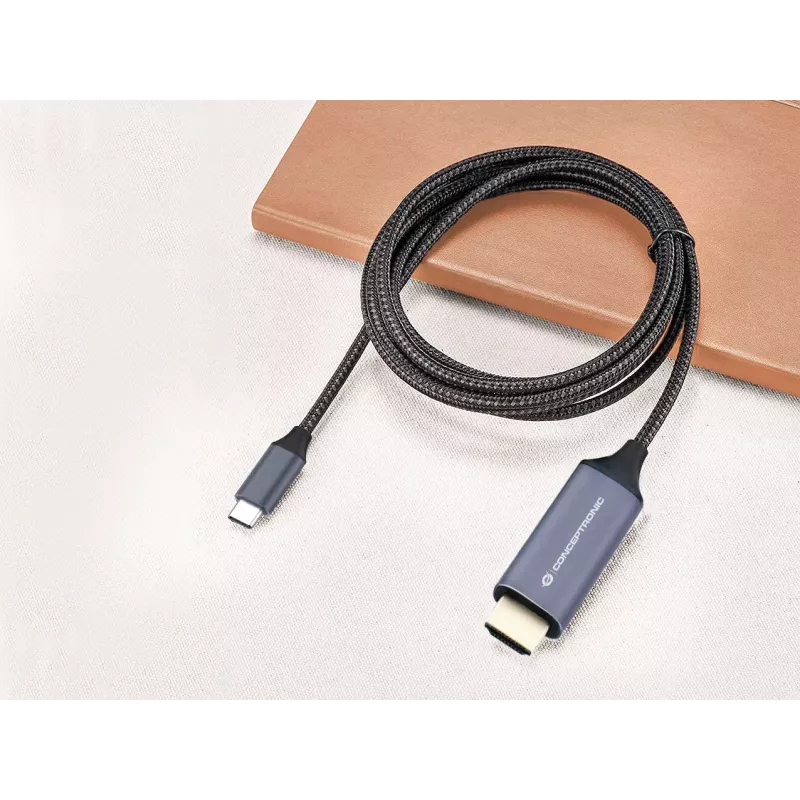 Conceptronic USB-C į HDMI kabelis, kištukas-kištukas, 4K 60Hz, 2 m, USB Type-C, HDMI, kištukas, kištukas, tiesus