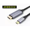 Conceptronic USB-C į HDMI kabelis, kištukas-kištukas, 4K 60Hz, 2 m, USB Type-C, HDMI, kištukas, kištukas, tiesus