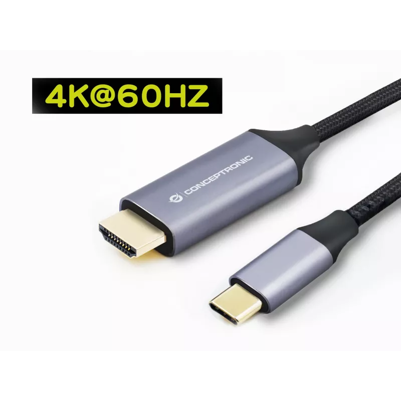 Conceptronic USB-C į HDMI kabelis, kištukas-kištukas, 4K 60Hz, 2 m, USB Type-C, HDMI, kištukas, kištukas, tiesus