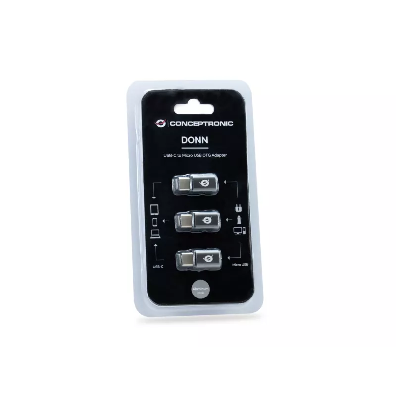 Conceptronic DONN USB-C į Micro USB OTG adapteris, 3 vnt. pakuotėje