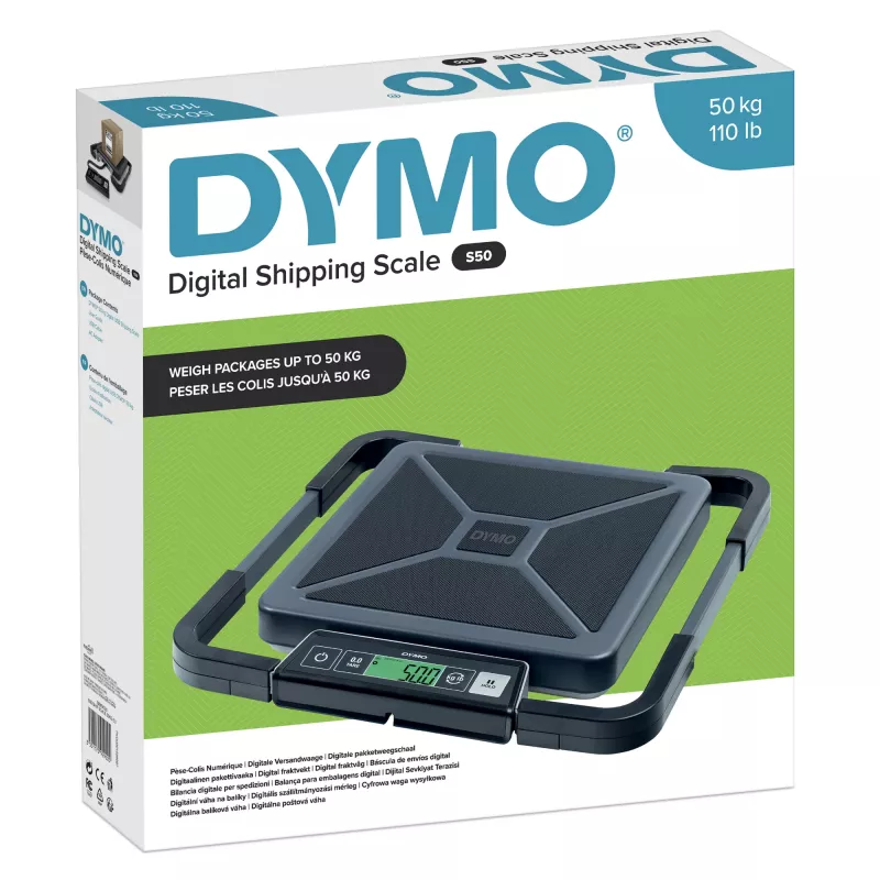 DYMO S50 skaitmeninės siuntimo svarstyklės | 50 kg talpa | USB / maitinimas arba AAA baterija