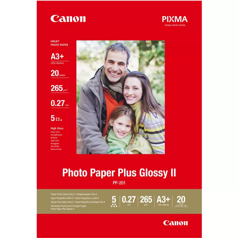 Canon PP-201 Glossy II Photo Paper Plus A3 Plus - 20 lapų, 260 g/m², A3