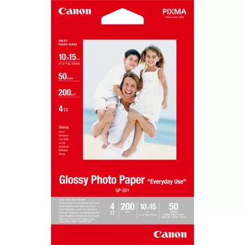 Canon GP-501 blizgus fotopopierius 4x6 colių - 50 lapų, blizgus, 200 g/m², rašalinis, 50 lapų, 102 mm, 152 mm