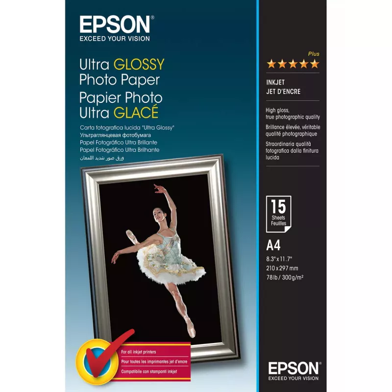 Epson Ultra Glossy Photo Paper - A4 - 15 lapų
