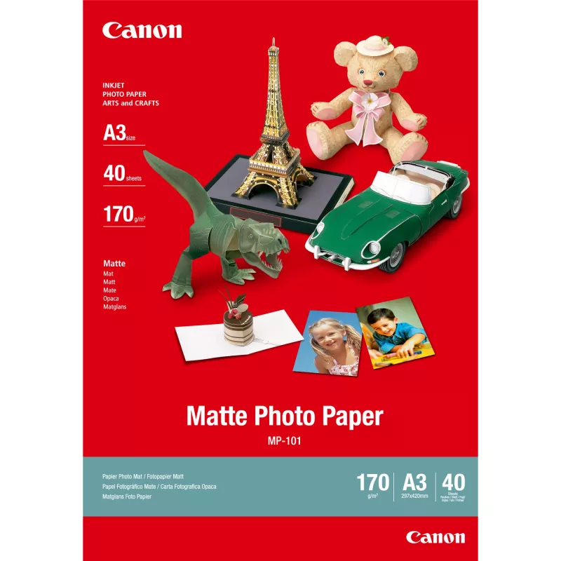 Canon MP-101 Matinis fotopopierius A3 - 40 lapų, 170 g/m², A3 (297 x 420 mm), 40 lapų