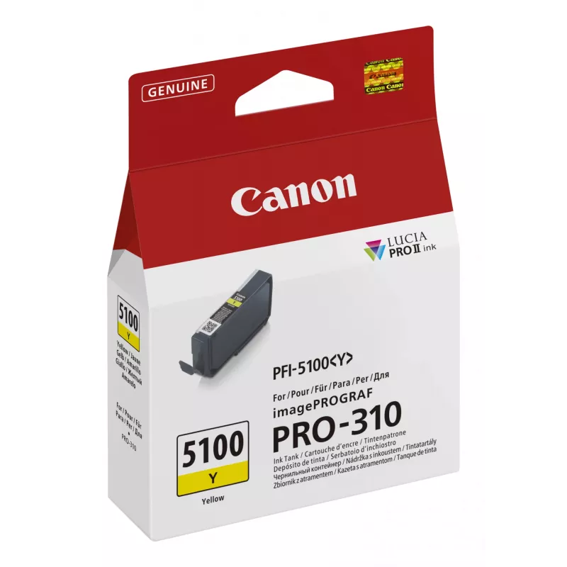 Canon PFI-5100 Y rašalo kasetė 1 vnt. Originali Geltona