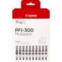 Canon PFI-300 rašalo kasetė 10 vnt. Originali Juoda, Mėlyna, Žalsvai mėlyna, Pilka, Purpurinė, Foto juoda, Foto purpurinė, Raudona, Geltona