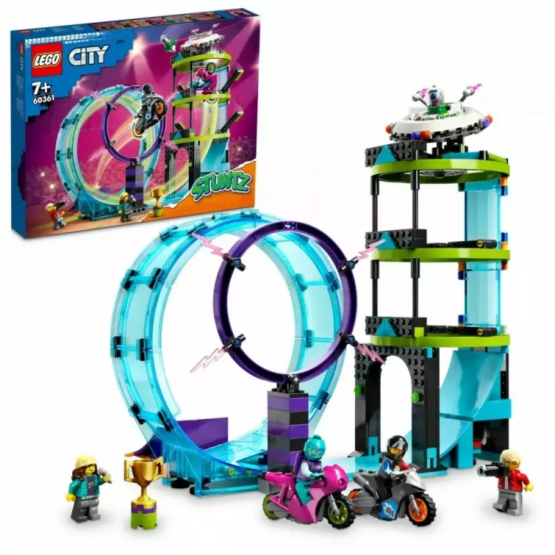 LEGO rinkinys LEGO City Stuntz 60361 Ultimate Stunt Riders Challenge — triukų motociklų žaidimo rinkinys