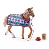 schleich HORSE CLUB Anglų grynakraujis su antklode, Žirgų arklidė, Arkliai, 5 m., Įvairiaspalvis, Plastikas