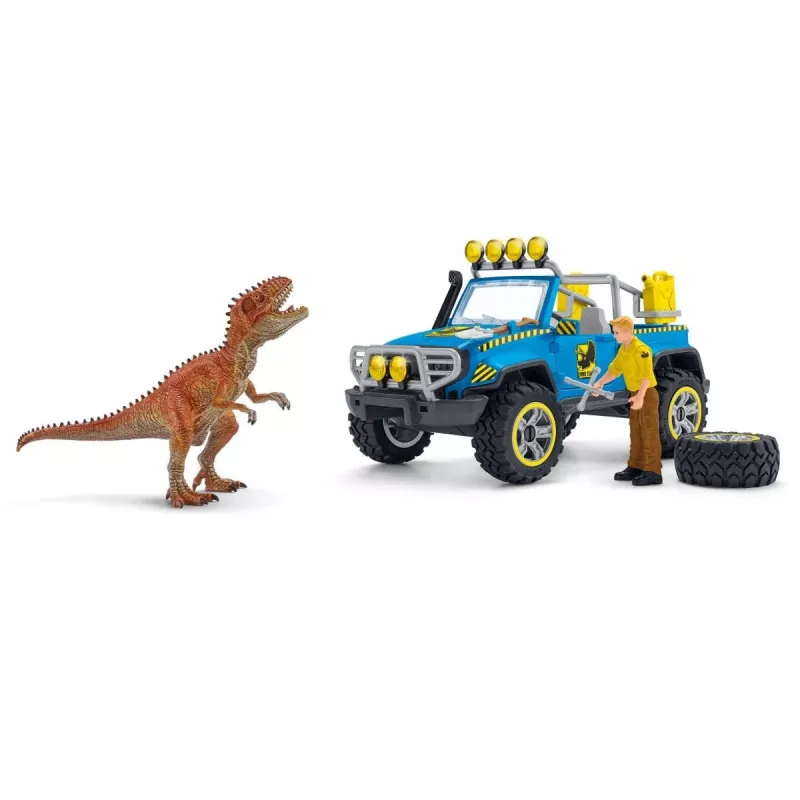 “Schleich” dinozaurai. Visureigis su dinozaurų postu, dinozaurai ir ugnikalnis, tyrimų stotis, 4 m., įvairiaspalvis, plastikas