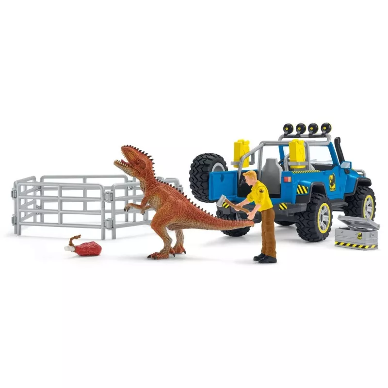 “Schleich” dinozaurai. Visureigis su dinozaurų postu, dinozaurai ir ugnikalnis, tyrimų stotis, 4 m., įvairiaspalvis, plastikas