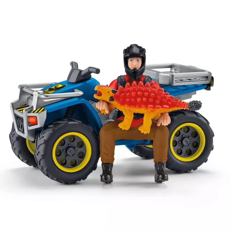 schleich Dinozaurai Pabėgimas keturračiu nuo Velociraptoriaus, Dinozaurai ir ugnikalnis, Tyrimų stotis, 4 m., Įvairiaspalvis, Plastikas