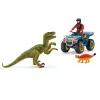 schleich Dinozaurai Pabėgimas keturračiu nuo Velociraptoriaus, Dinozaurai ir ugnikalnis, Tyrimų stotis, 4 m., Įvairiaspalvis, Plastikas