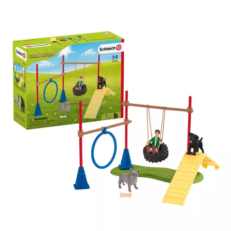 schleich Farm Life šuniukų vikrumo treniruotė, Farm World, 3 m., įvairiaspalvis