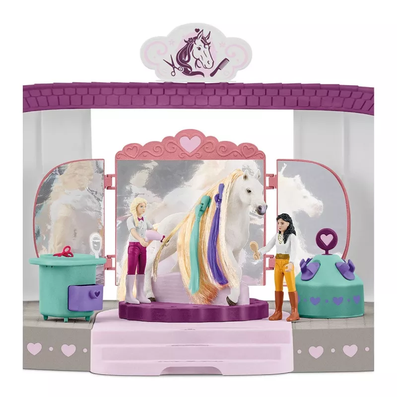 schleich HORSE CLUB Sofia’s Beauties arklio grožio salonas, Salonas ir SPA, Šukuojami karčiai, Arkliai, 3 m., Įvairiaspalvė, Plastikas