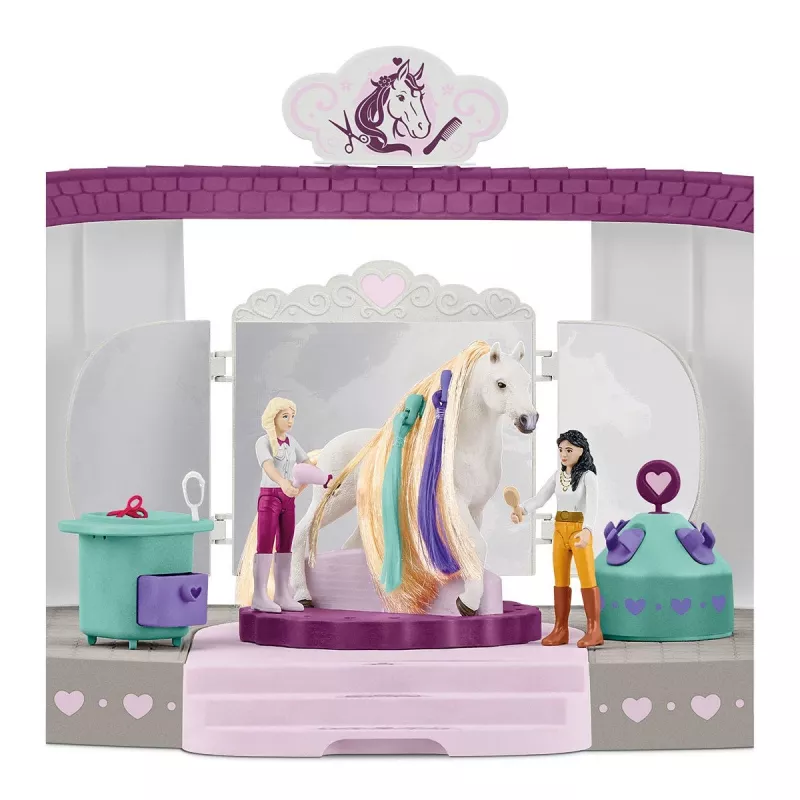 schleich HORSE CLUB Sofia’s Beauties arklio grožio salonas, Salonas ir SPA, Šukuojami karčiai, Arkliai, 3 m., Įvairiaspalvė, Plastikas