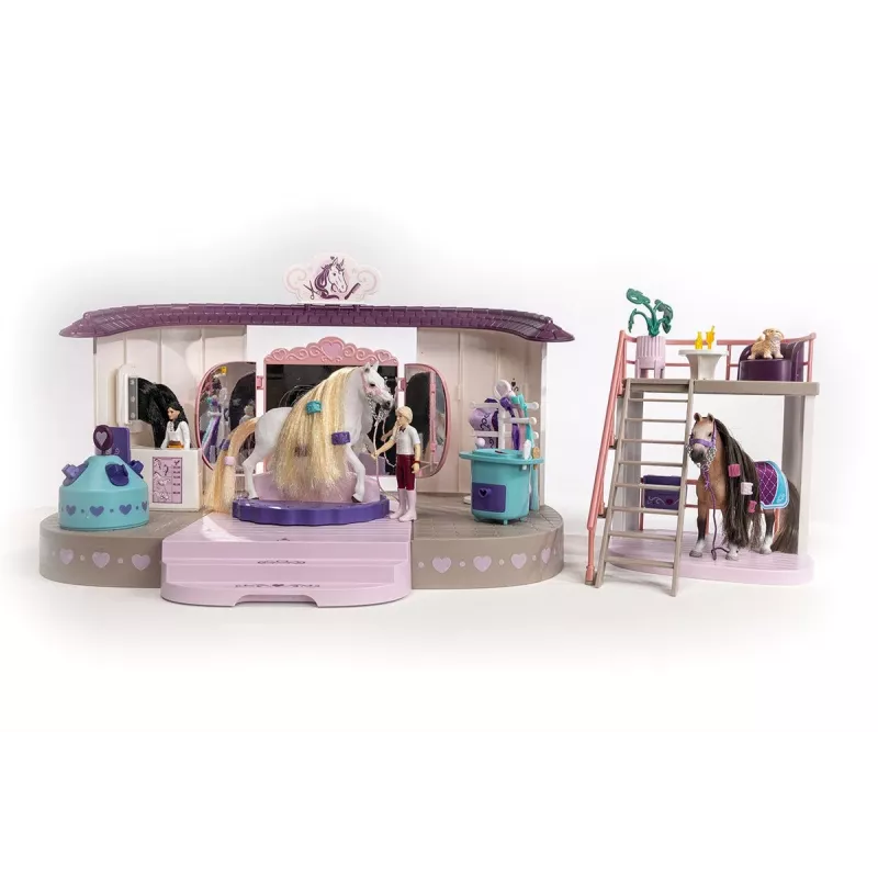 schleich HORSE CLUB Sofia’s Beauties arklio grožio salonas, Salonas ir SPA, Šukuojami karčiai, Arkliai, 3 m., Įvairiaspalvė, Plastikas